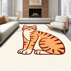 Playful Orange Tabby Cat Repeat Rug