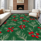 Festive Red Berry Pine Needle Rug