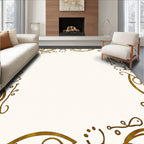 Elegant Gold Swirl Frame Rug
