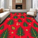 Red Pine Christmas Ornament Collection Rug
