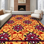 Crimson Floral Medallion Red Accents Rug