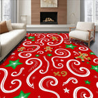 Whimsical Red Gingerbread Man Stars Rug