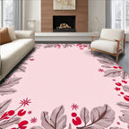 Crimson Berry Leaf Border Rug