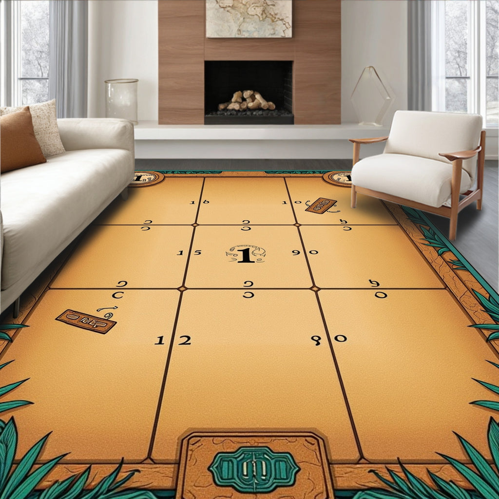 Ancient Egyptian Hieroglyphic Grid Rug