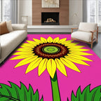 Vibrant Yellow Sunflower Mandala Rug