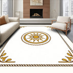 Golden Sunburst Medallion Border Rug