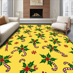 Christmas Candy Cane Holly Garland Rug