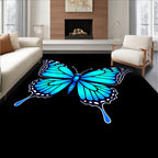 Vivid Blue Butterfly Wing Detail Rug