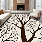 Dark Brown Bare Tree Branches Rug