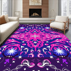 Vibrant Pink And Blue Starburst Medallion Rug