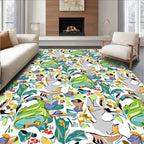 Whimsical Abstract Tropical Garden Rug