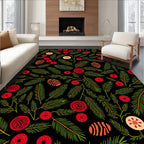 Seasonal Pine Berry Festive Ornate Rug