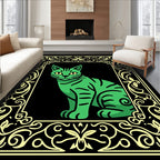 Emerald Cat Ornate Frame Rug