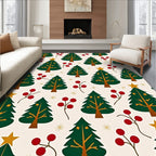 Red Berry Christmas Tree Garland Rug