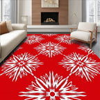 Red White Starburst Medallion Rug