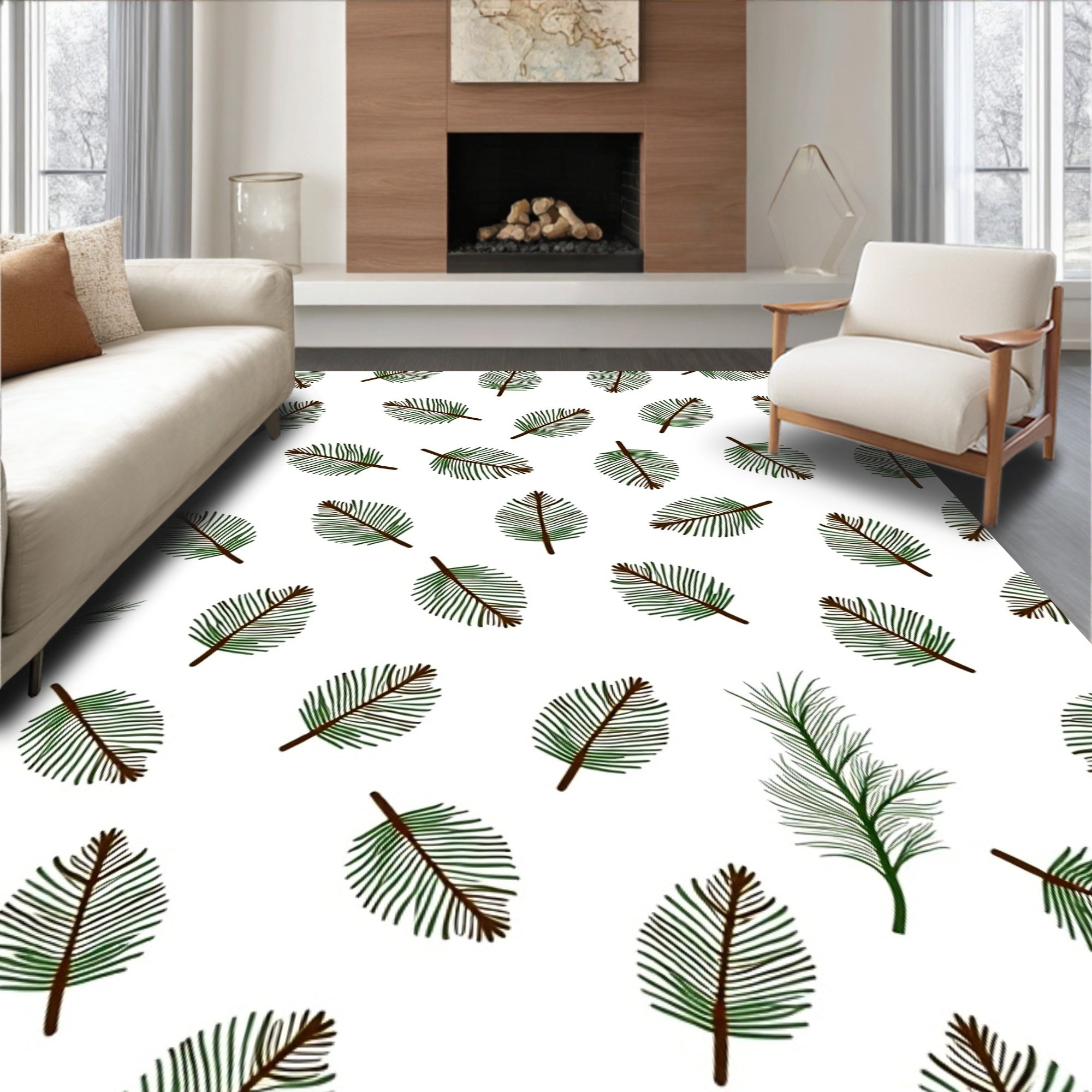 Green Pine Needle All Over Rug