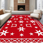 Vibrant Red Starburst Scatter Rug