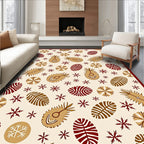 Crimson Brown Scattered Botanical Medallion Rug