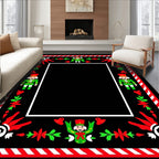 Christmas Nutcracker Red Green Border Rug