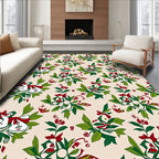 Christmas Bells Red Green Cream Rug