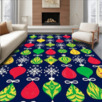 Holiday Baubles and Snowflakes Rug