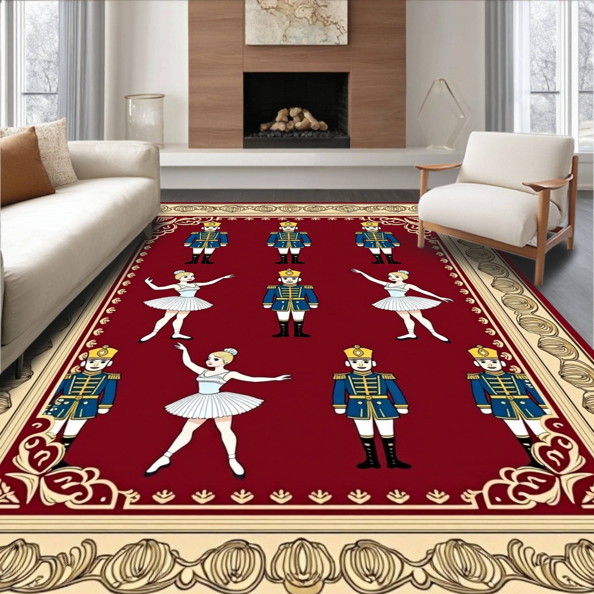 Nutcracker Ballet Cavalier Marie Red Rug