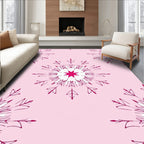 Fuchsia Starburst Mandala Pink Background Rug
