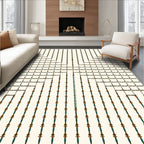 Art Deco Geometric Ivory Brown Teal Rug