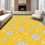 Golden Yellow Snowflake Garden Rug