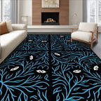 Black Cyan Branch Eyes Rug