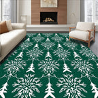 Emerald White Medieval Floral Swirls Rug