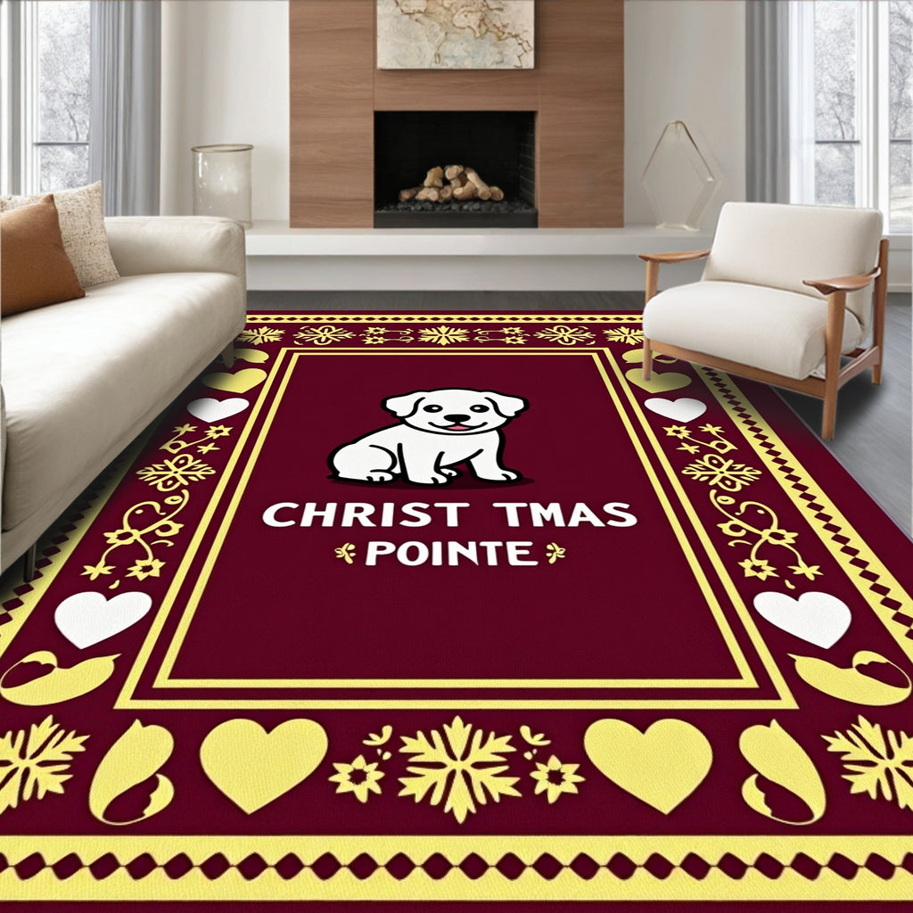 Puppy Heart Border Decorative Rug