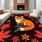 Autumn Fox Red Maple Leaf Rug