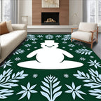 Festive Snowman Winter Garden Rug