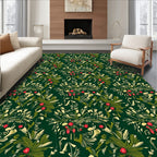 Deep Forest Red Berry Foliage Rug