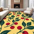 Bright Yellow Red Fruit Branches Rug