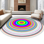Vibrant Rainbow Concentric Circles Rug