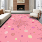 Pink Snowflake Cluster Dot Rug