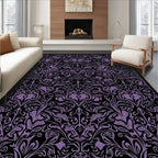 Deep Purple Black Organic Scroll Rug