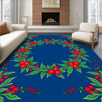 Crimson Berry Vine Border Rug