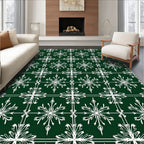 Emerald Green Snowflake Lattice Rug