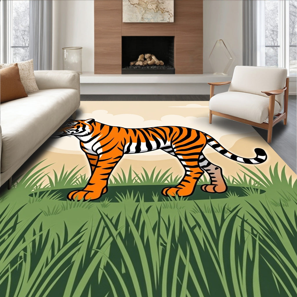 Bold Tiger Stripes Grass Landscape Rug
