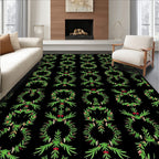 Green Red Beaded Wreath Mirror Rug