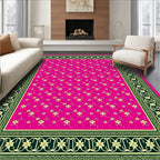 Vibrant Pink Floral Net Rug