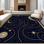 Golden Constellation Night Sky Rug