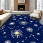 Navy Blue Starburst Constellation Rug