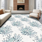 Pale Aqua Floral Burst Arrangement Rug
