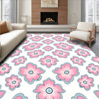 Playful Pink Pastel Floral Bloom Rug