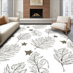 Earthy Palm Frond Star Silhouette Rug