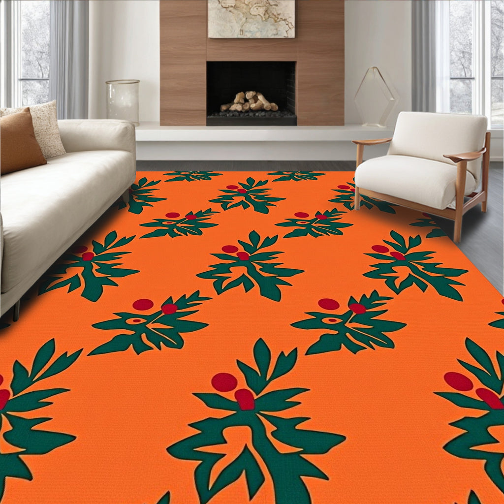 Emerald Leaf Berry Autumn Rug